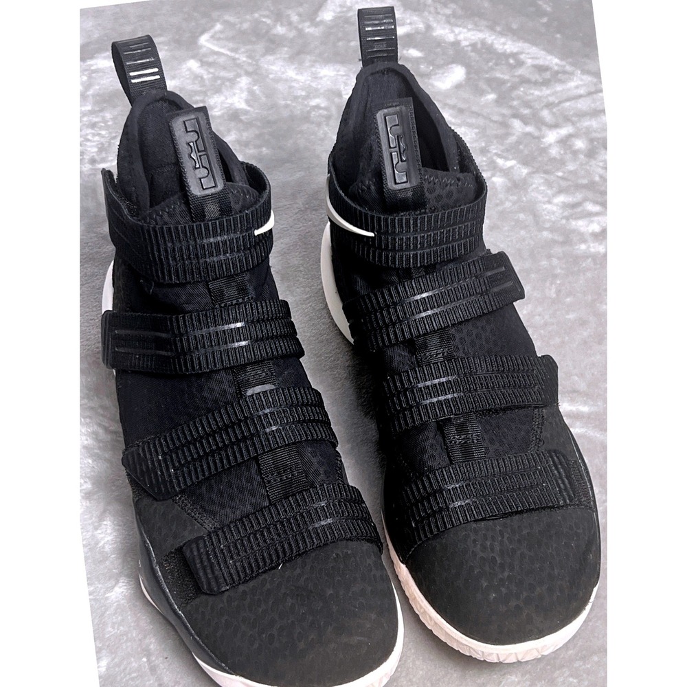 Nike LeBron Soldier 11 SFG Black Sail Men's 10.5 Hook & Loop Basketball Shoes